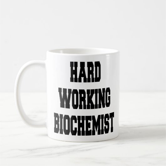 hardwerkende biochemicus koffiemok (Links)