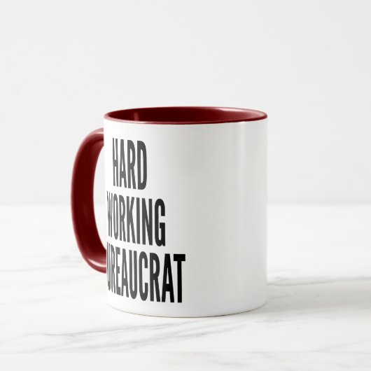 hardwerkende bureaucraat mok (Voorkant links)