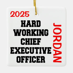 Hardwerkende Chief Executive Officer Keramisch Ornament