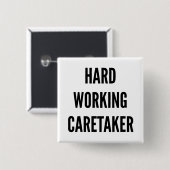 hardwerkende conciërge vierkante button 5,1 cm (Voorkant /achterkant)