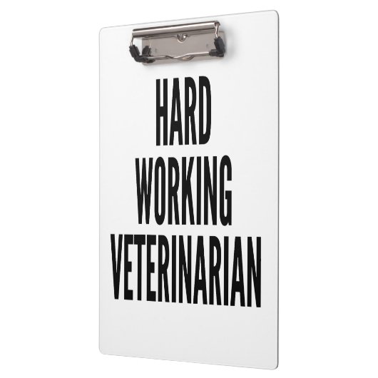 hardwerkende dierenarts klembord (Links)
