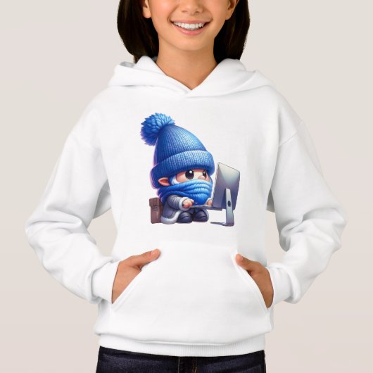 Hardwerkende gnoom op de computer (Voorkant)