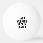 Hardwerkende hockeyspeler pingpongbal (Achterkant)