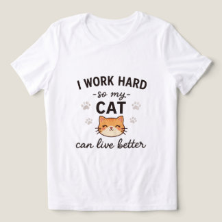 Hardwerkende Kattenliefhebber Funny T-Shirt