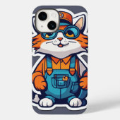 Hardwerkende kattenwerker Case-Mate iPhone case (Achterkant)