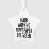 hardwerkende krantenbezorger ornament (voorkant)