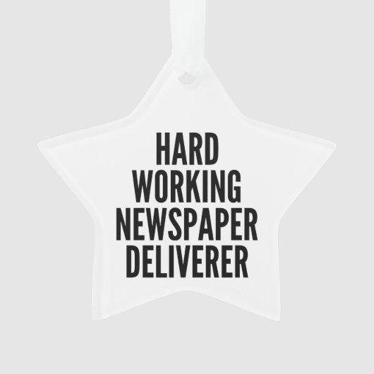 hardwerkende krantenbezorger ornament (voorkant)