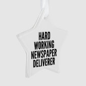 hardwerkende krantenbezorger ornament (voorkant)