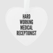 hardwerkende medische receptioniste ornament (achterkant)