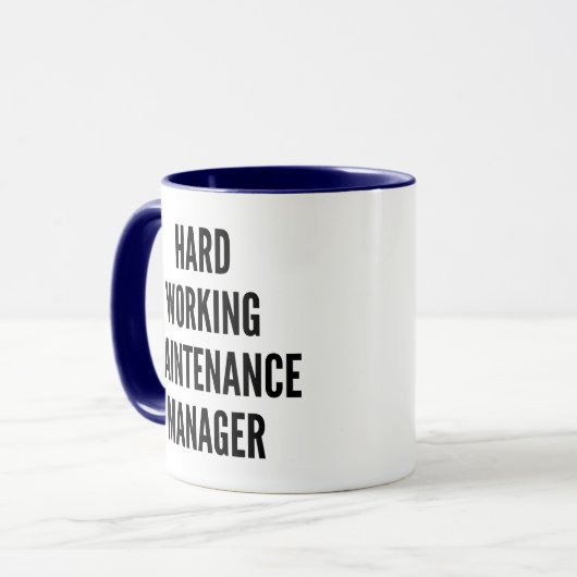 Hardwerkende onderhoudsmanager mok (Voorkant links)