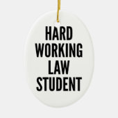 Hardwerkende rechtenstudent keramisch ornament (Voorkant)