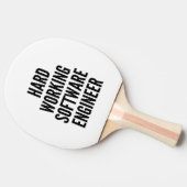 Hardwerkende software engineer tafeltennisbatje (Zijkant)