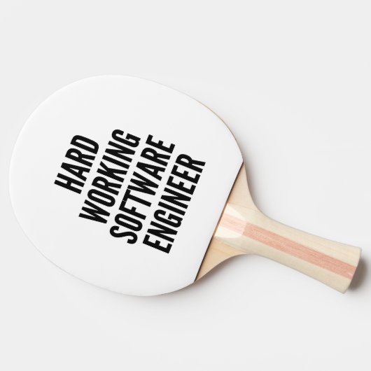 Hardwerkende software engineer tafeltennisbatje (Zijkant)