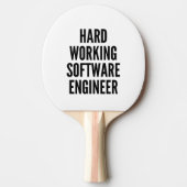 Hardwerkende software engineer tafeltennisbatje (Voorkant)