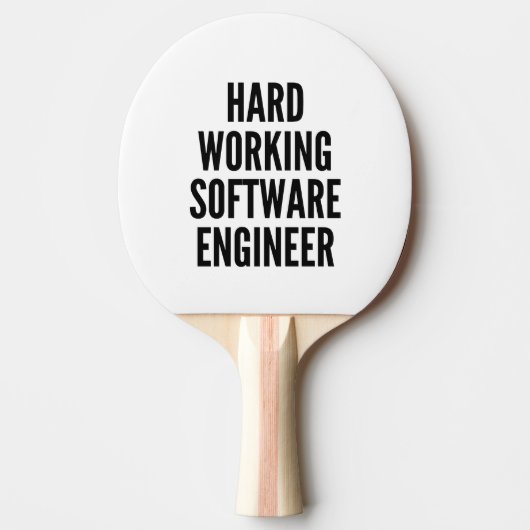 Hardwerkende software engineer tafeltennisbatje (Voorkant)