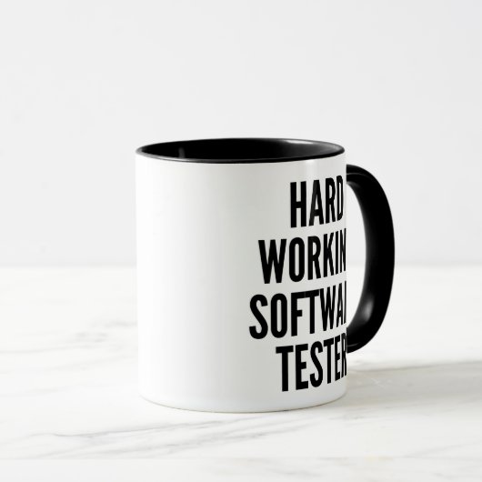 Hardwerkende software tester Mok (Voorkant rechts)