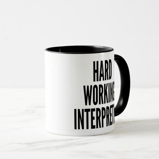 hardwerkende tolk mok (Voorkant rechts)