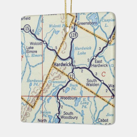 Hardwick Vermont  kaart Keramisch Ornament (Links)