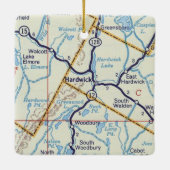 Hardwick Vermont  kaart Keramisch Ornament (Achterkant)