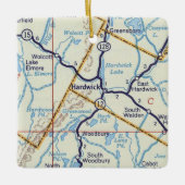 Hardwick Vermont  kaart Keramisch Ornament (Voorkant)