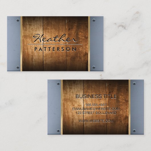 Hardwood | Goudstrim | Metaalrivieren Visitekaartje (Voorkant / Achterkant)