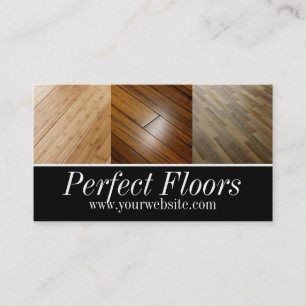 Hardwood kaart voor moderne installatie op vloerbe visitekaartje