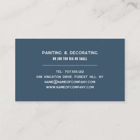 Hardwood ontwerp, schilder en decorator visitekaartje (Achterkant)