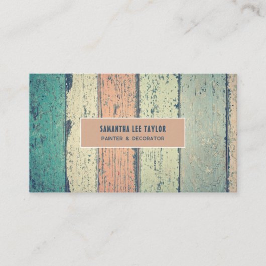 Hardwood ontwerp, schilder en decorator visitekaartje (Voorkant)