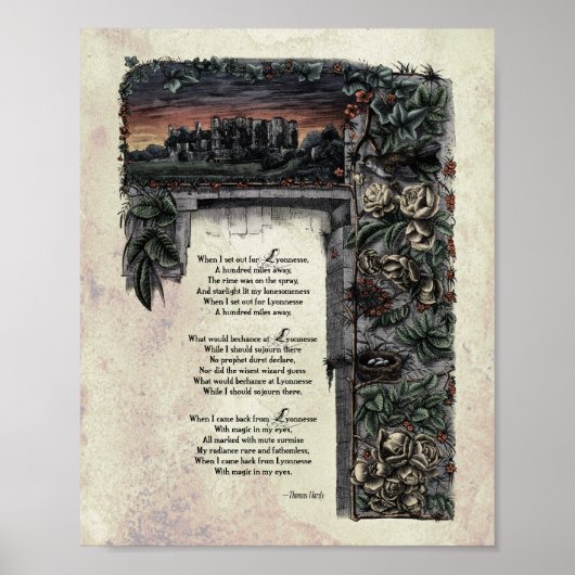 Hardy "Lyonnesse" Victoriaans Art Poem 8x10 Poster (Voorkant)