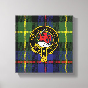 Hardy Scottish Crest en Tartan Canvas Print