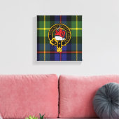 Hardy Scottish Crest en Tartan Canvas Print (Insitu (Woonkamer))