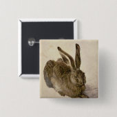 Hare, 1502 vierkante button 5,1 cm (Voorkant /achterkant)