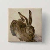 Hare, 1502 vierkante button 5,1 cm (Voorkant)