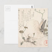 Hare and Dandelion, Kubo Shunman, Japanse kunst Briefkaart (Voorkant / Achterkant)