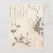 Hare and Dandelion, Kubo Shunman, Japanse kunst Briefkaart (Voorkant)