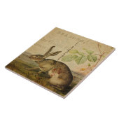 Hare Animal Illustration Floral Collage Tegeltje (Zijkant)