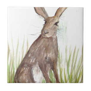 Hare Animal Rustic Waterverf Rabbit Woodland Tegeltje