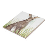 Hare Animal Rustic Waterverf Rabbit Woodland Tegeltje (Zijkant)