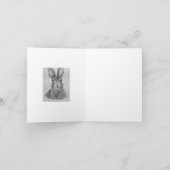 Hare (blanco) - Waterverf en Natuur inkt Kaart (Binnen)