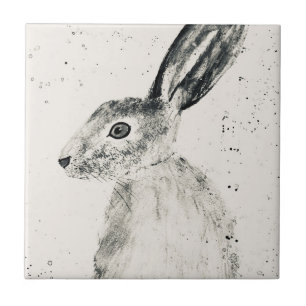 Hare bosbouwhuisdieren konijn tegel tegeltje