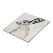 Hare bosbouwhuisdieren konijn  tegel tegeltje (Zijkant)