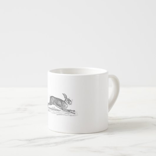  Hare Bunny Rabbit 1800s Illustratie Espresso Kop (Voorkant rechts)