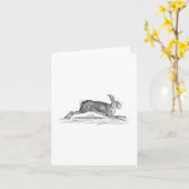  Hare Bunny Rabbit 1800s Illustratie Kaart (Gele Bloem)