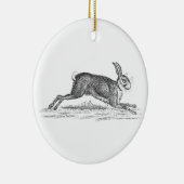 Hare Bunny Rabbit 1800s Illustratie Keramisch Ornament (Rechts)