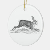 Hare Bunny Rabbit 1800s Illustratie Keramisch Ornament (Links)