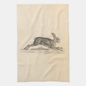 Hare Bunny Rabbit 1800s Illustratie Theedoek (Verticaal)