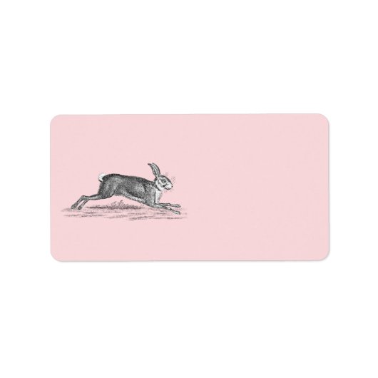  Hare Bunny Rabbit Illustratie - Rabbits Etiket (Voorkant)