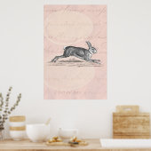  Hare Bunny Rabbit Illustratie - Rabbits Poster (Keuken)