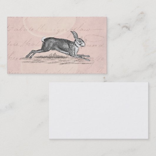  Hare Bunny Rabbit Illustratie - Rabbits Visitekaartje (Voorkant / Achterkant)