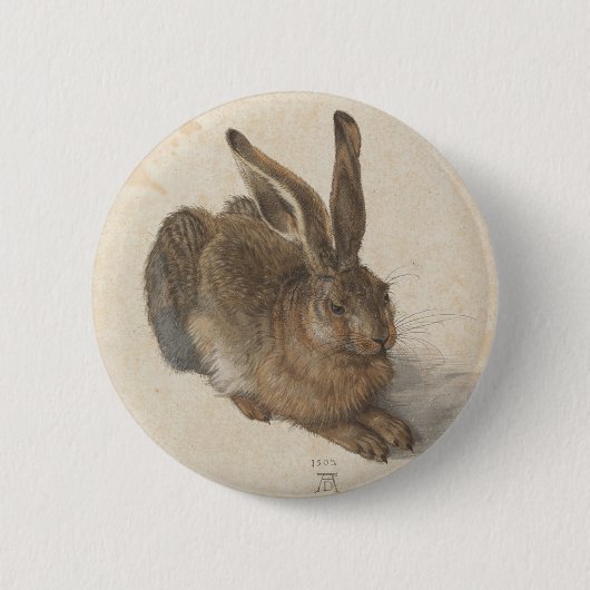 Hare by Albrecht Durer Ronde Button 5,7 Cm (Voorkant)